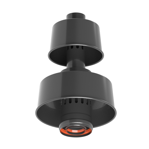 Оголовок с ветрозащитой D60/100 черный KRATS