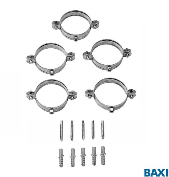 Кронштейн д/крепления труб к стене (5шт) 80мм (BAXI Италия)