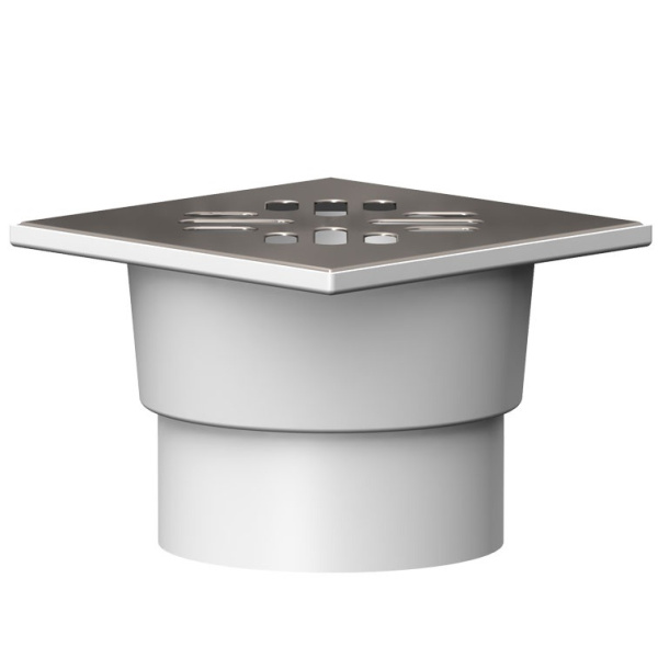 Трап прямой D110 "сухой" затвор, нерж.реш. 150*150 (макс.нагр.300 кг)