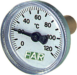 Термометр (0-120°С) 50 мм, зонд 36 мм, торцевое присоединение НР 3/8" FAR