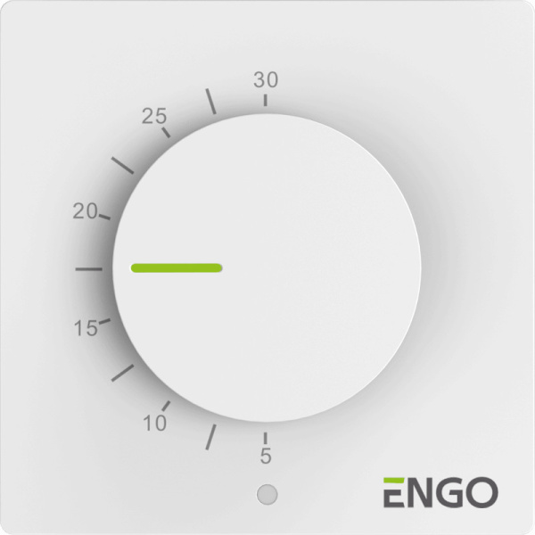 Термостат комнатный ENGO Simple (механический, накладной, белый)