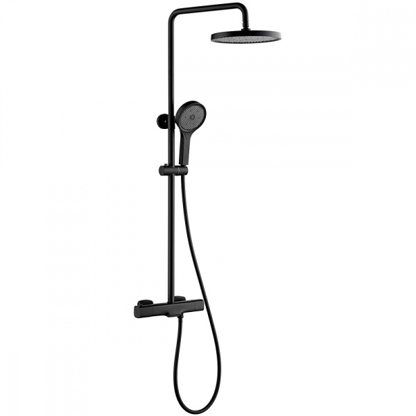 Душевая система"Gappo" термостат.верх.душ.лейка,излив G2495-76 (черный)