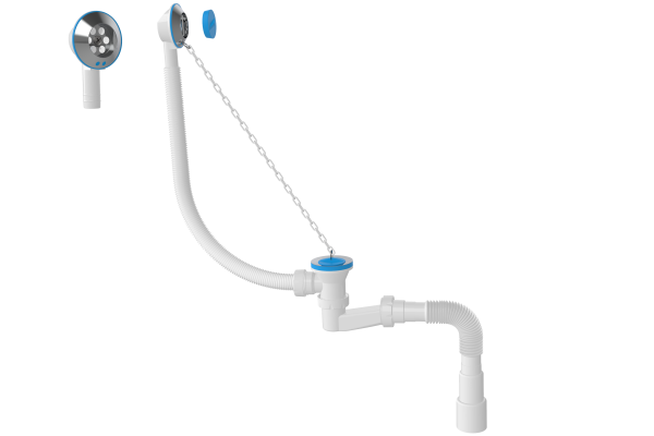 Обвязка д/ванны низкий с пласт. цепочкой NOVA Plastic