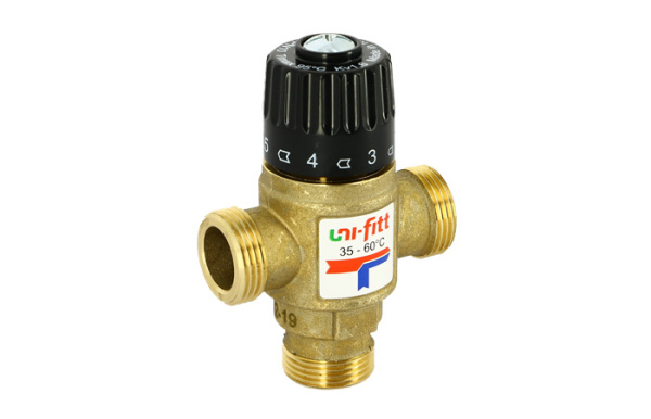 Термосмеситель 3/4" НР (20-43°С, 1,6 Kvs, смешение боковое) UNI-FITT