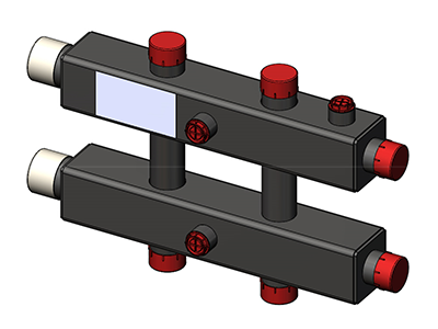Гидравлический коллектор горизонтальный двухсторонний 3 контура ZOTA
