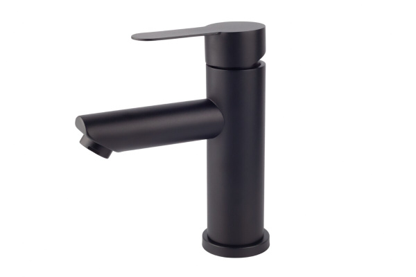 Смеситель для раковины, нержавеющая сталь, черный,картридж  D35, гайка Sanday БЕЗ ПОДВОДОК