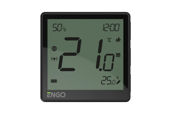 Термостат комнатный ENGO One (встраиваемый, Wi-Fi/ZigBee, программируемый, АКБ, черный)