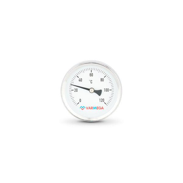 Термометр аксиальный 80 мм, 120°С (длина гильзы 75 мм) погружной VARMEGA