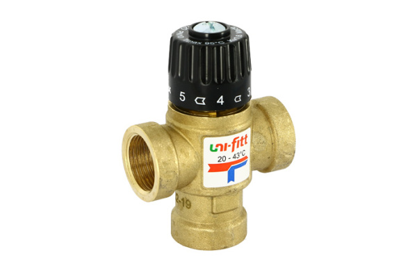 Термосмеситель 3/4" ВР (35-60°С, 1,6 Kvs, смешение боковое) UNI-FITT