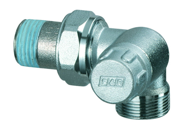 Вентиль запорный трехосевой, правосторонний, НР М24х19 х 1/2" FAR