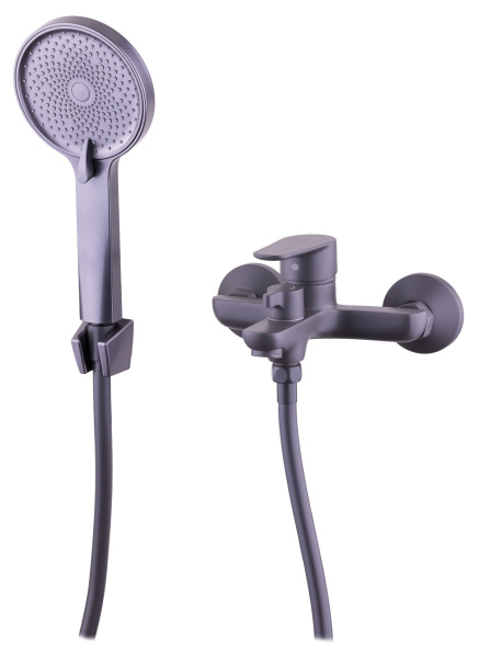 Смеситель для ванны, латунь,графит,короткий излив RUSANT