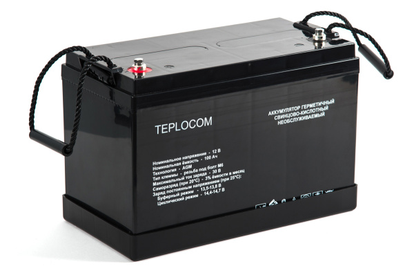 Аккумулятор TEPLOCOM AGM 100 Ач, 12 В