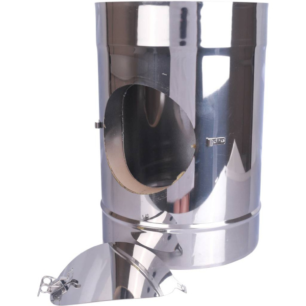 Труба сэндвич D180/240 (250 мм) с лючком ревизии (430/0,8) нерж. Дымотек