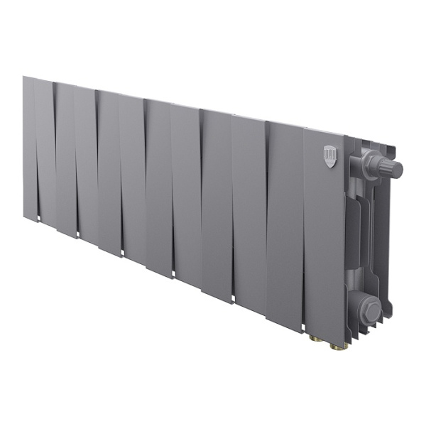 Радиатор биметаллический Royal Thermo Piano Forte 200 [12 секций] Silver Satin (нижнее подключение)
