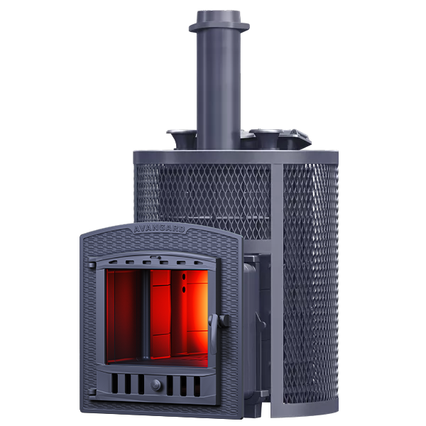 Печь банная Авангард ЗК 25 (П2) Ураган в круглой сетке