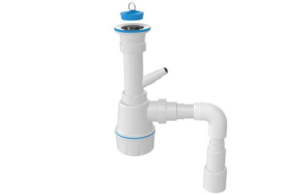 Сифон 1 1/2'' 40 /50 для мойки с отводом д/стир.машины NOVA Plastic