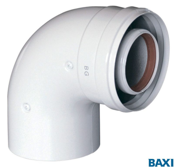 Отвод коаксиальный 60/100 BAXI 90 гр. (без муфты)