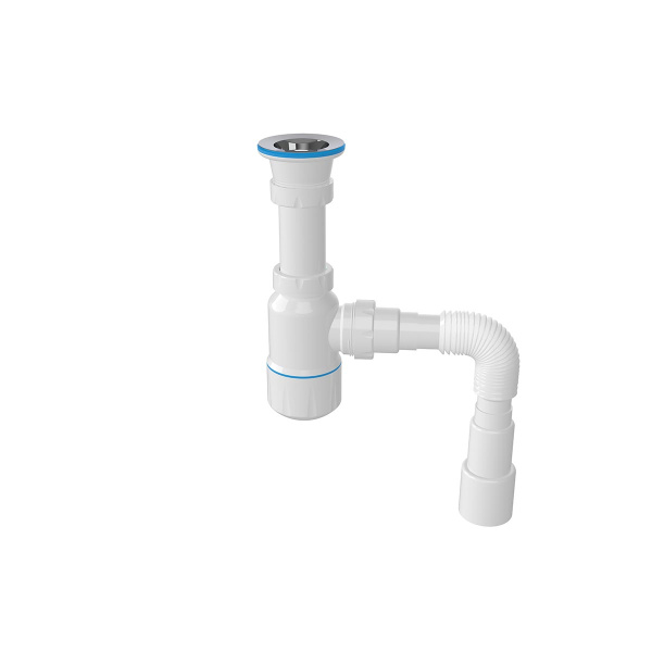Сифон 1 1/2* 40/50 с гофрой для умывальника, вып.70мм разборн. NOVA Plastic
