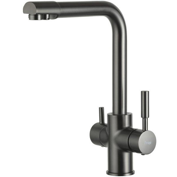 Смеситель для кухни (со встроенным фильтром, оруж.сталь) FRAP