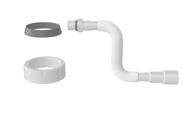 Гибкая труба с гайкой 1 1/4" 800 мм, выход 40*50 мм с конусной прокладкой NOVA PLASTIC