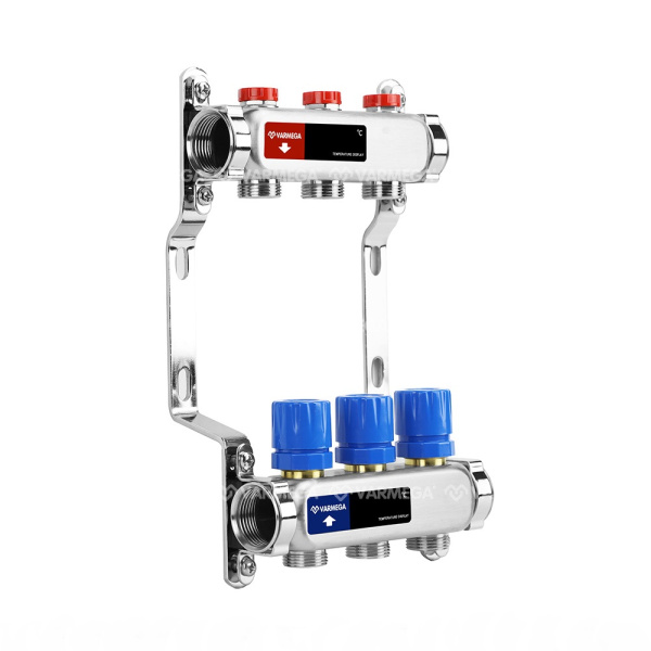 Коллекторная группа (без расходомеров) 3 выхода 1"x3/4"ЕК VARMEGA
