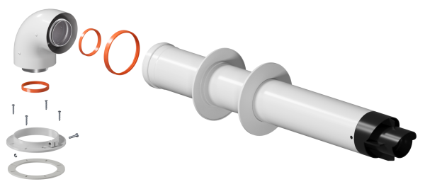 Комплект коаксиального дымохода стандарт 60/100 (фланец) KRATS