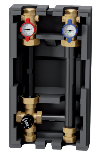 Группа быстрого монтажа 1" со смесительным узлом БЕЗ НАСОСА (180 мм, в теплоизоляции) FAR