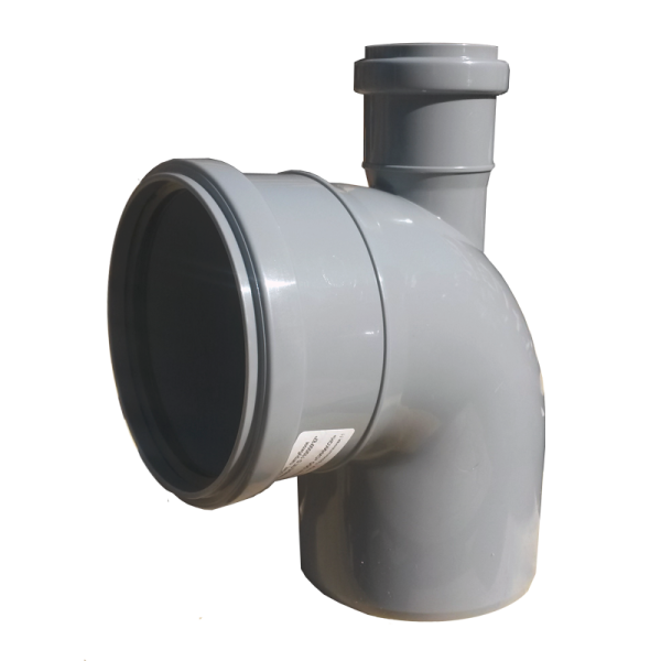 Отвод с фронтальным патрубком 110x50x87° (выход вверх) STANDART SINIKON