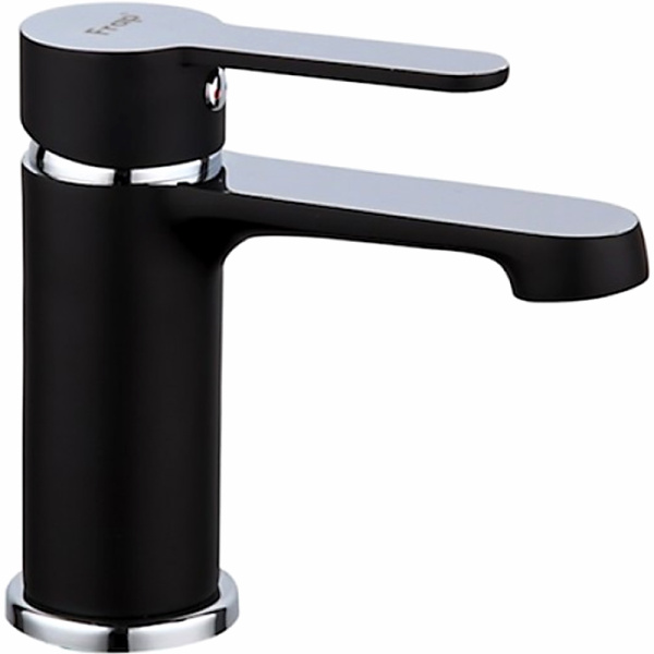 Смеситель для раковины H42 (средний, 102 мм, чёрный/хром) FRAP