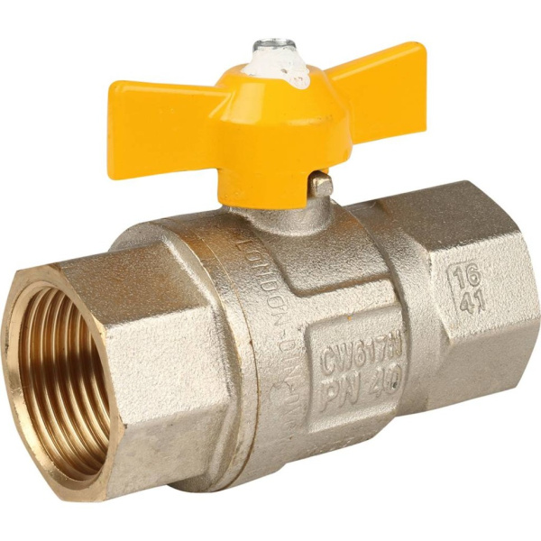 Кран шар. для газа баб.желтая 1 ВВ 068
