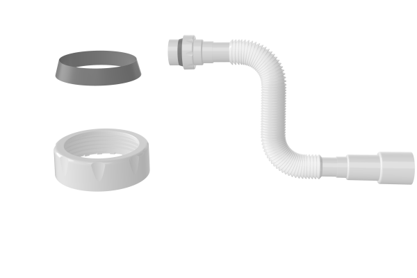 Гибкая трубка с гайкой 1 1/2 740 мм, выход 40*50 мм NOVA Plastic
