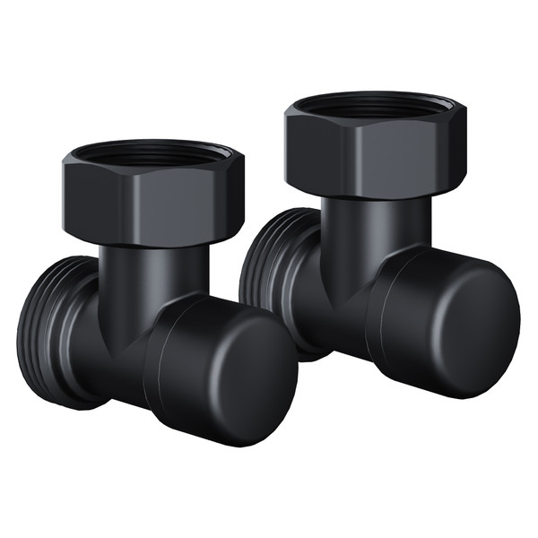 Набор нижнего подключения угловой раздельный 3/4"х3/4" ЕК (черный) Royal Thermo