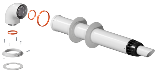 Комплект коаксиального дымохода АНТИЛЁД 60/100 (фланец) KRATS