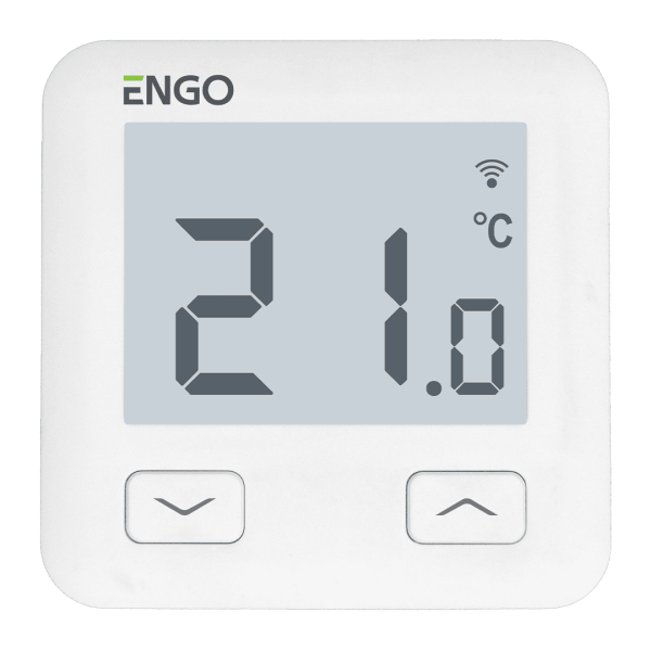 Термостат комнатный ENGO (встраиваемый, Wi-Fi, программируемый, 2xAA, белый)