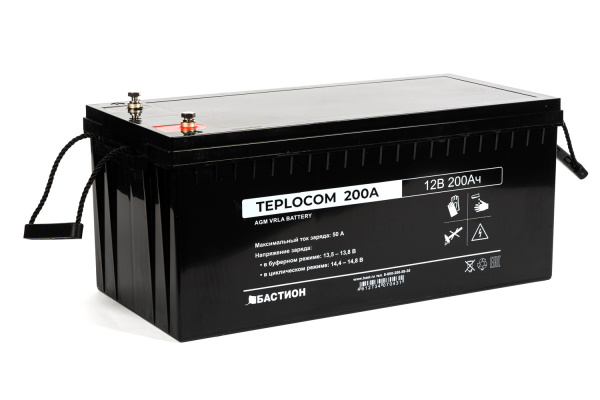 Аккумулятор TEPLOCOM AGM 200 Ач, 12 В