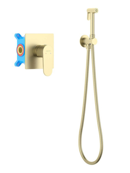 Гигиенический душ Aquatek Оберон встраиваемый шлифованное золото