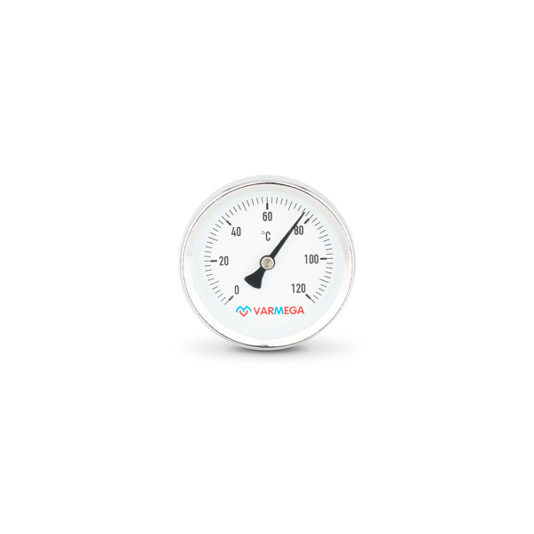 Термометр аксиальный 63 мм, 120°С (длина гильзы 50 мм) погружной VARMEGA