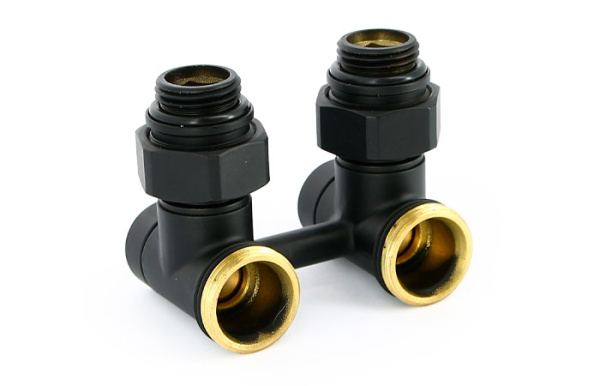 Узел нижнего подключения угловой 1/2"х3/4"EK черный UNI-FITT