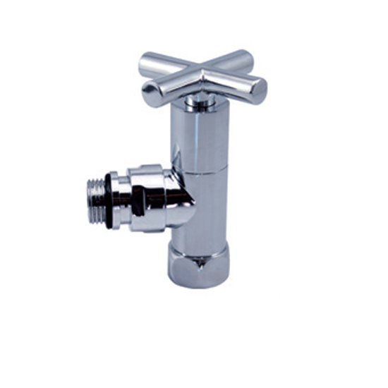 Я#Кран для полотенцесушителя 3/4"x1/2" ВН угловой (крест, хром) VIEIR
