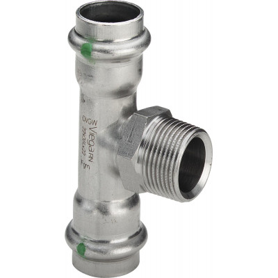 Тройник пресс-Н 54х3/4"х54 (нерж. сталь) VIEGA