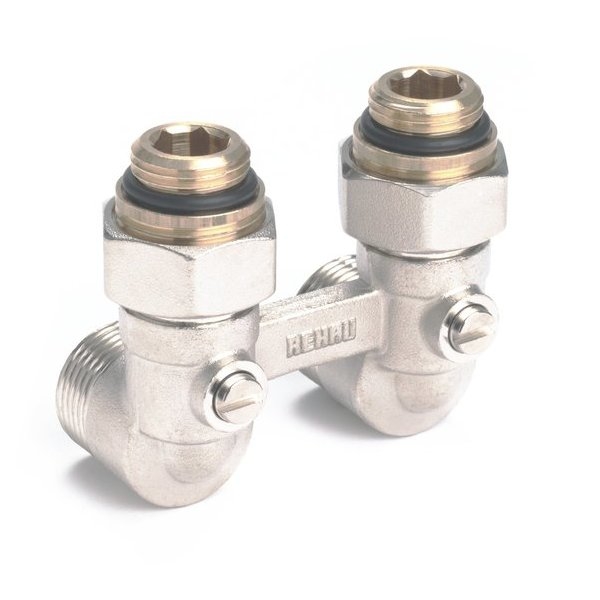 Узел угловой НН 1/2"х3/4" EK радиаторный (со встроенными кранами) REHAU