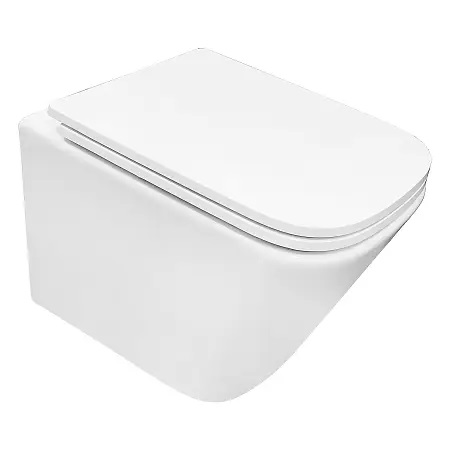 Унитаз подвесной безободковый,торнадо скрытое,сиденье микролифт 480х340х360мм Армония Azario