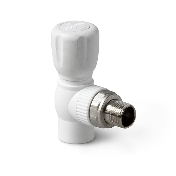 Кран 20*1/2 пласт.шар.с нак.гайкой угловой д/рад-ра ProAqua
