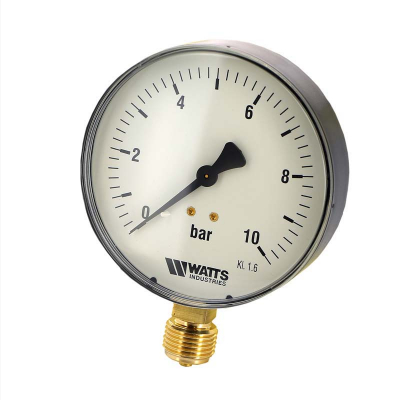 Манометр радиальный 10 бар (диаметр 100 мм, 1/2") MDR 03.22.210 WATTS