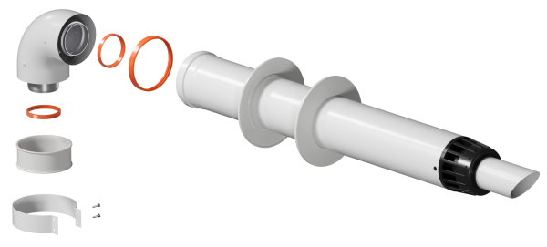 Комплект коаксиального дымохода АНТИЛЁД 60/100 (для котлов ARISTON) KRATS