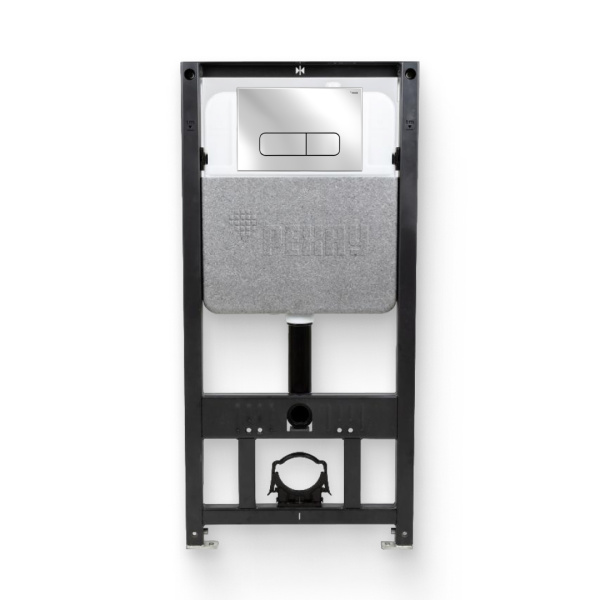 Инсталляция для подвесного унитаза РЕХАУ NOVAFLOW с прямоугольными клавишами пластик, хром, глянец