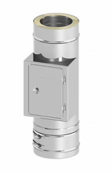 Труба сэндвич D150/210 (250 мм) с лючком ревизии (430/0,5) нерж. Дымотек