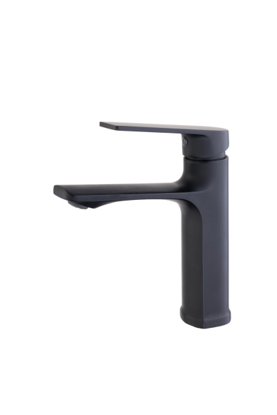 Смеситель для раковины латунь, нерж.сталь, чёрн.картридж D35, гайка Sanday БЕЗ ПОДВОДОК